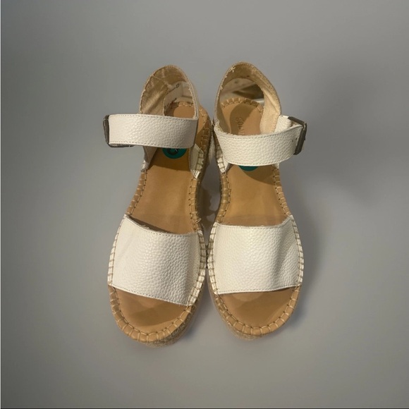 Soludos White Wedge High Platform Espadrille Sandals size 8 NEW - Picture 2 of 8